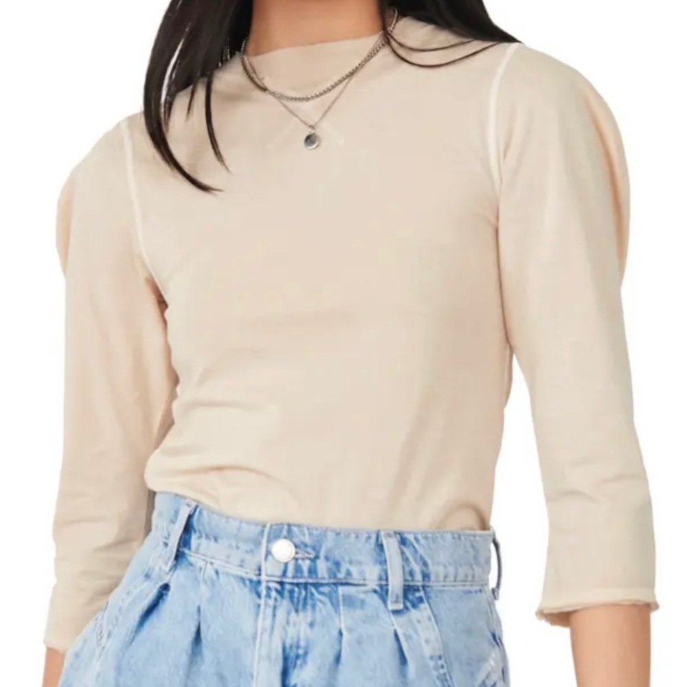 Free People We the Free Clover Puff Shoulder Top